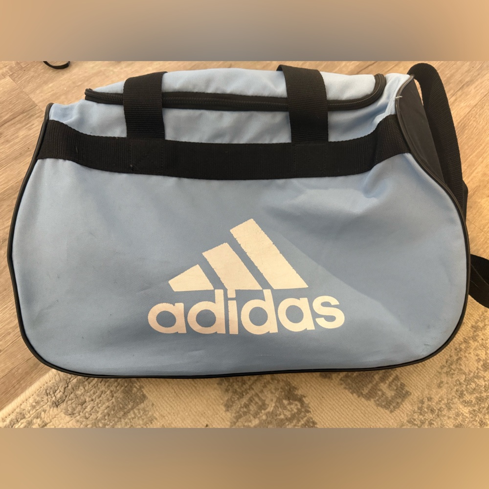 Midsize duffle baby blue adidas bag